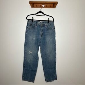 Lee Relaxed Fit Blue Jeans Distressed Denim Menswear Casual Everyday 34x30‎